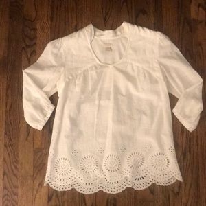 J Crew white v neck shirt